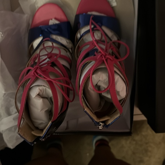 Pink and metallic navy stiletto. Brand new. - Picture 3 of 4